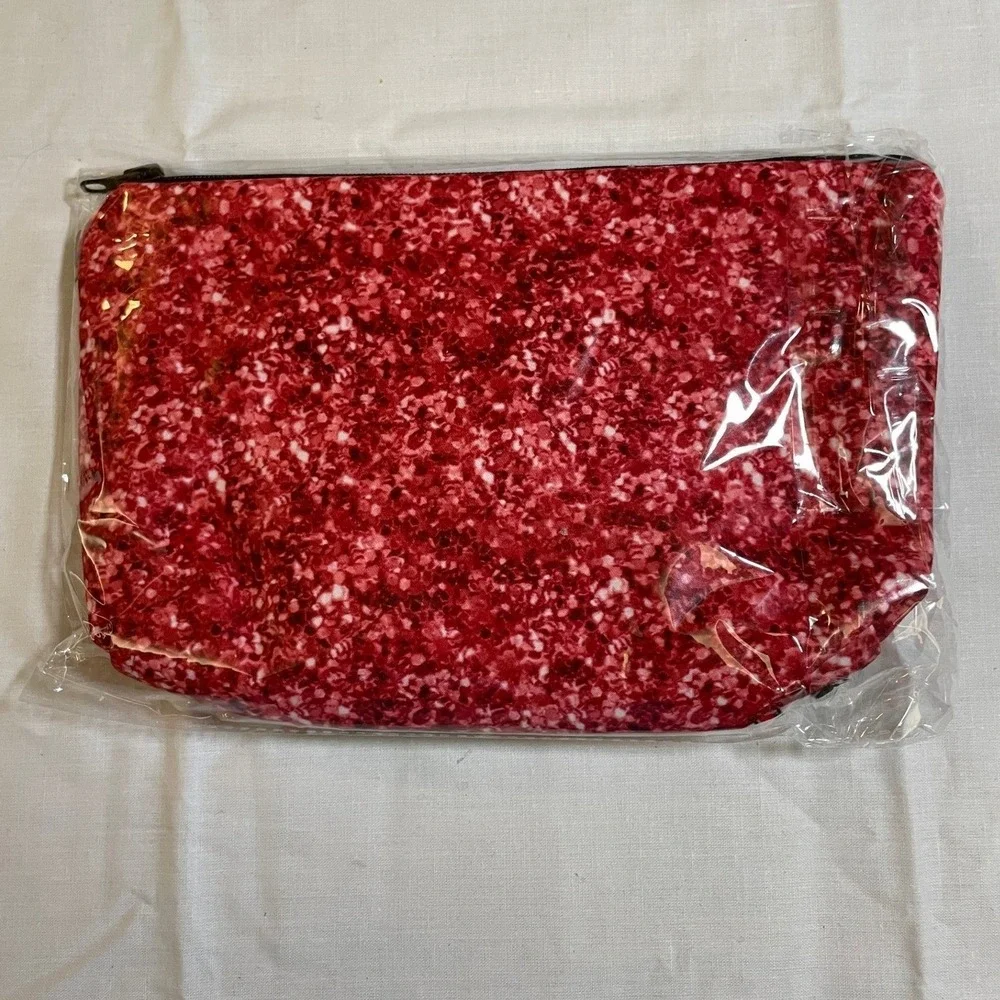 The Pouch Cosmetic Bag Red White NWT Medical Nursing Print Zipper Pouch